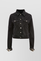 Chain link trucker denim jacket
