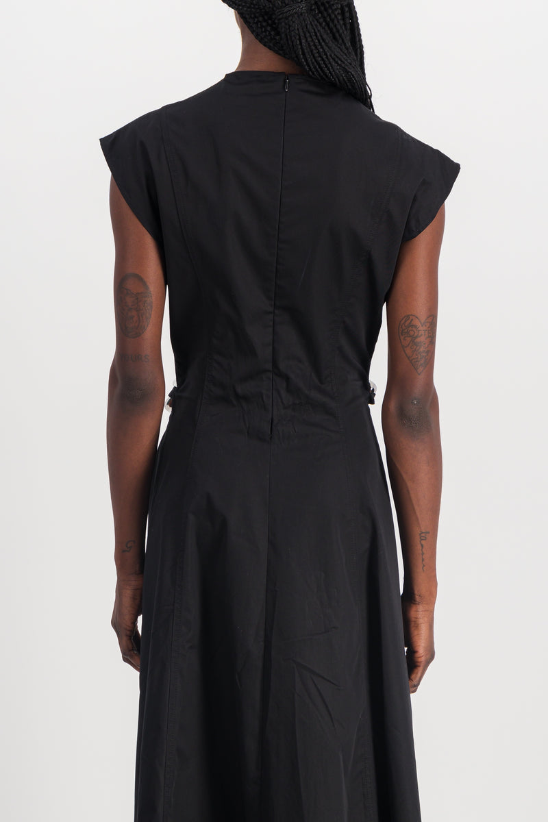 JW Anderson - Silver chain link cap sleeve midi dress