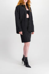 Logo quilted oversize shirt