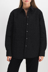 Logo quilted oversize shirt