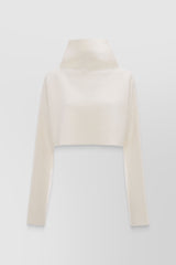 Cropped high neck collar sweater