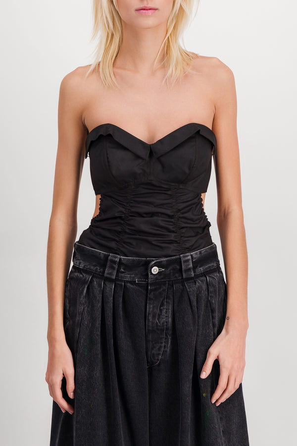 Vegan leather bustier body