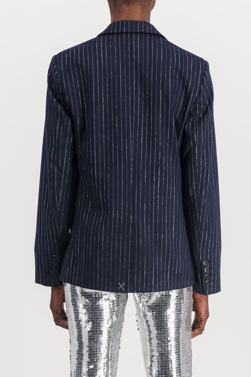 Coperni - Tuxedo jacket in crystal fibre with satin flower