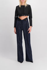 Crystal wide leg tuxedo pants