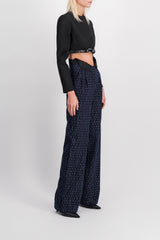 Crystal wide leg tuxedo pants