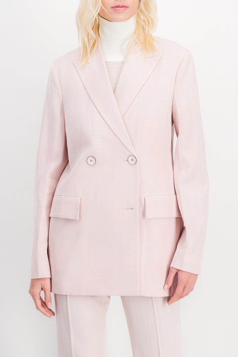 Jil Sander - Double breasted fluid silk and viscose tailoring jacket