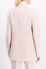 Double breasted fluid silk and viscose tailoring jacket