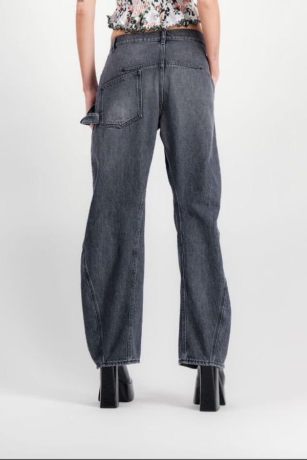 Black twisted workwear jeans