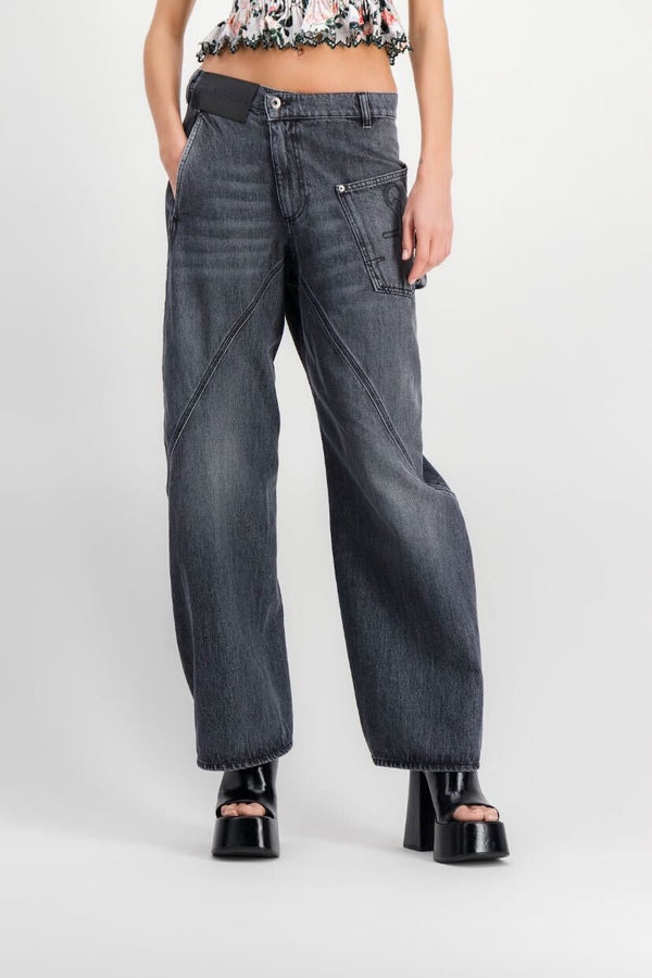 Black twisted workwear jeans