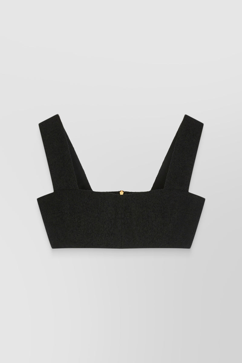 Patou - Tweed corsage crop top