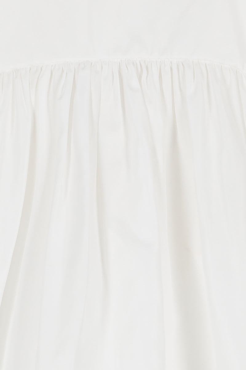 Cecilie Bahnsen - Puff sleeve recycled faille blouse with scallop hem