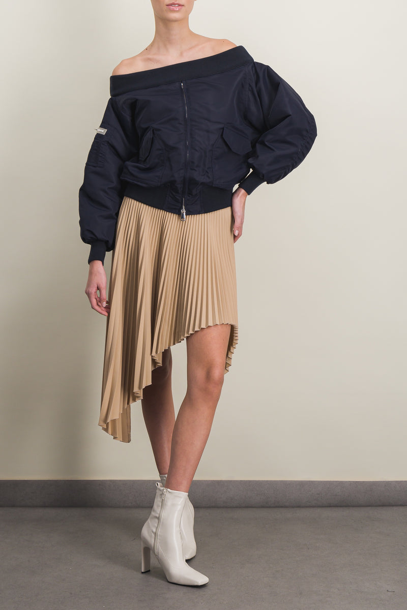 Coperni - Off-the-shoulder nylon bomber poncho