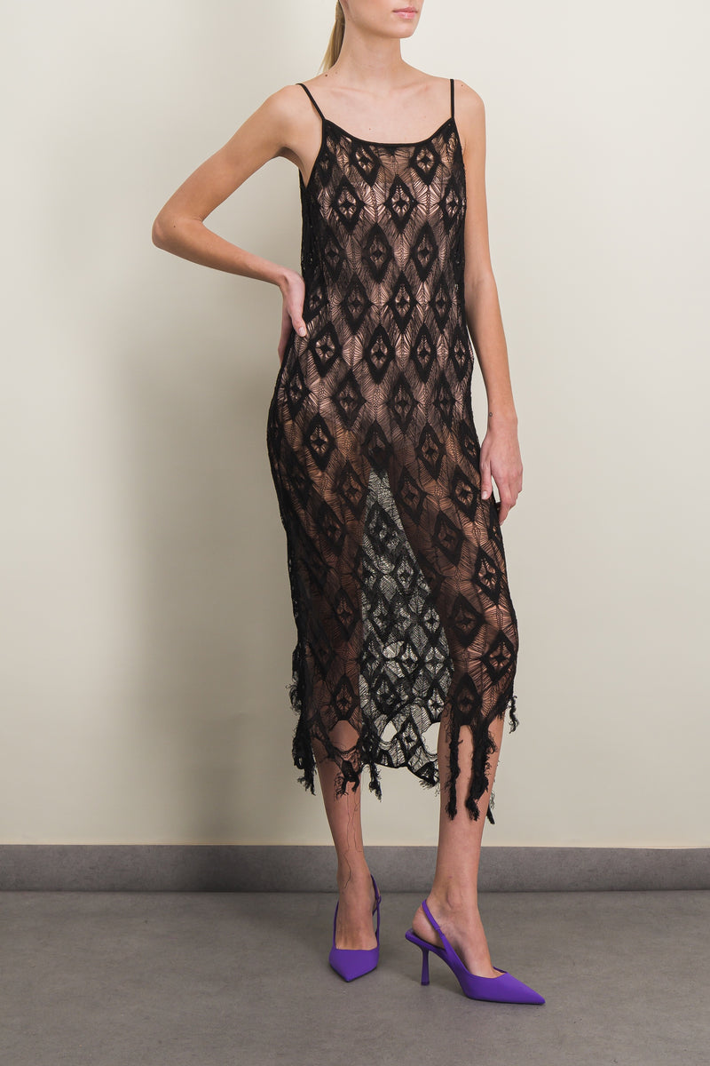 Maison Margiela - Fil coupé jacquard slip midi-dress