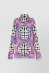 Printed jersey bodycon longsleeved top