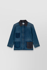 Combo denim boxy jacket