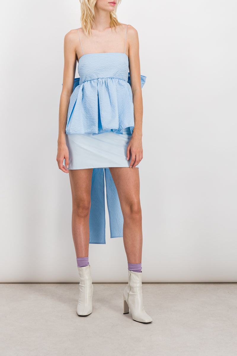Cecilie Bahnsen - Stria matelassé strapless top with wrap bandeau