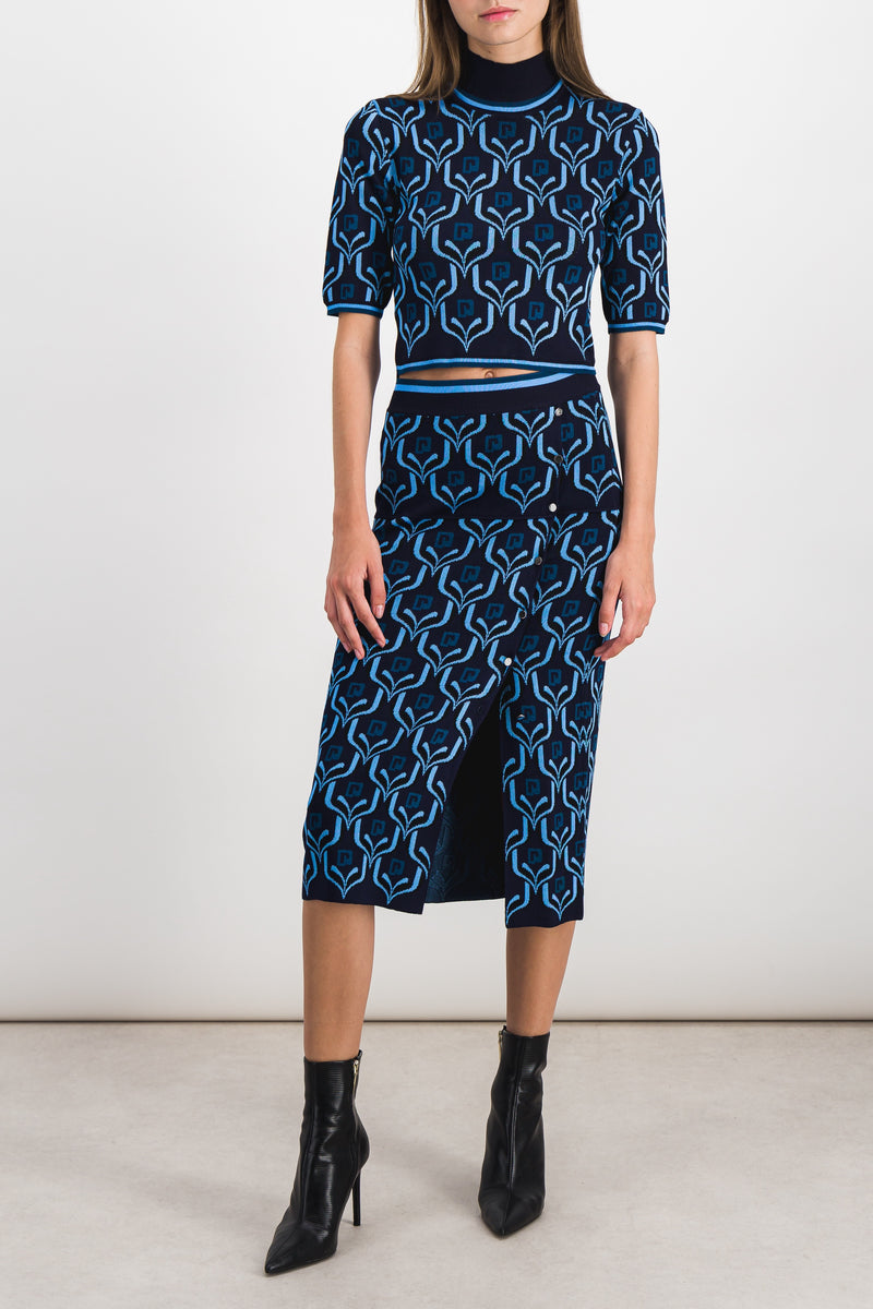 Paco Rabanne - Paco jaquard midi pencil skirt
