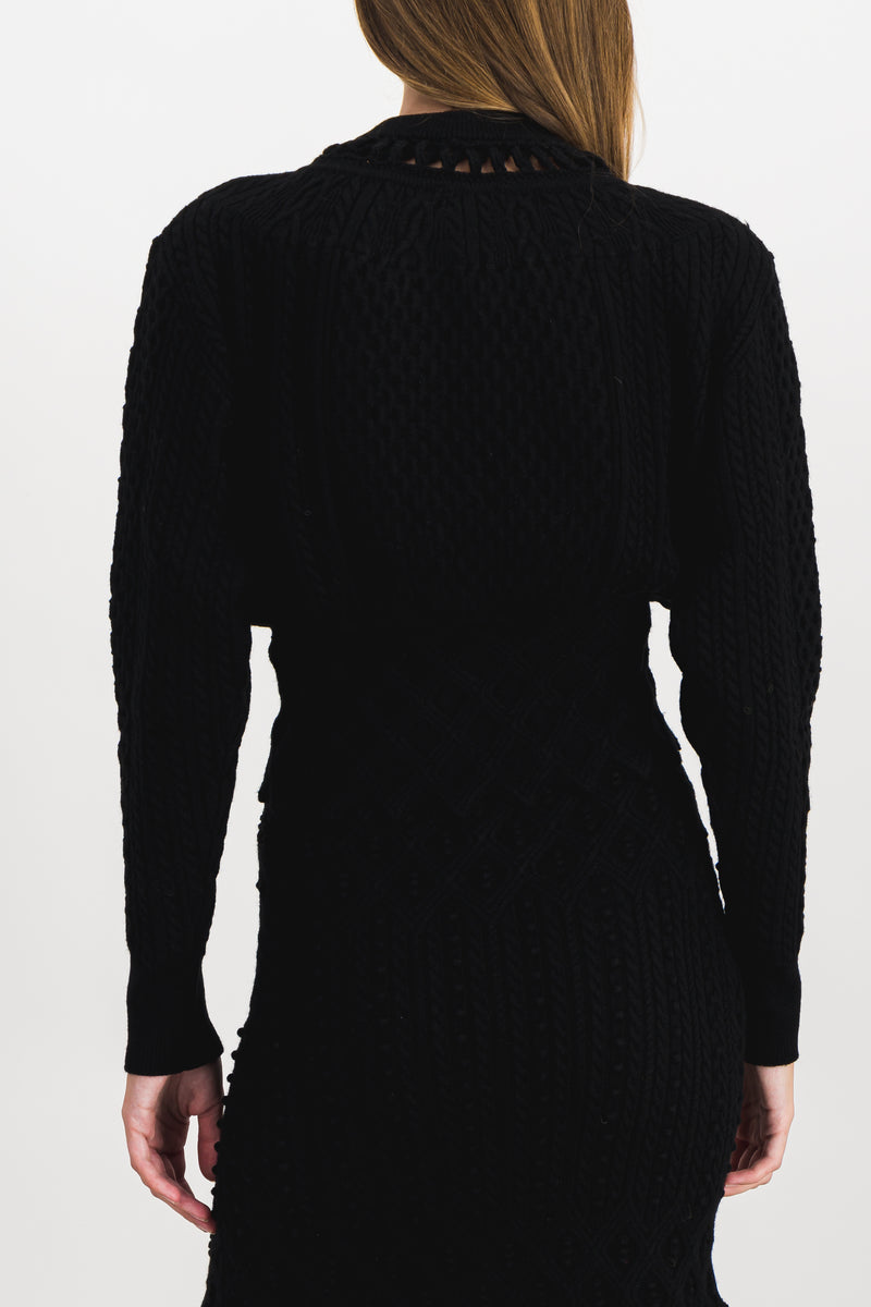 Paco Rabanne - 3D cable knit cropped cardigan