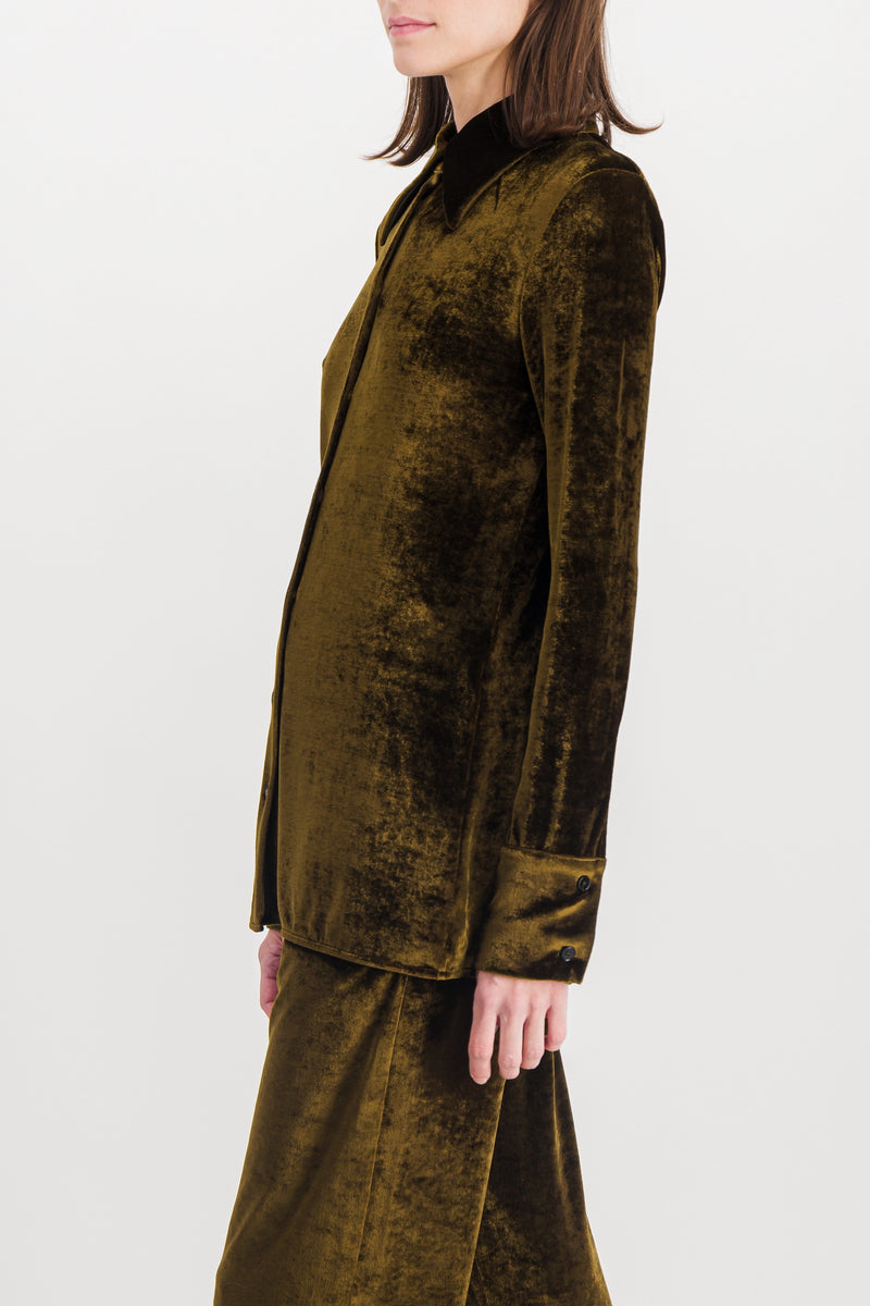 Jil Sander - Classic loose velvet shirt