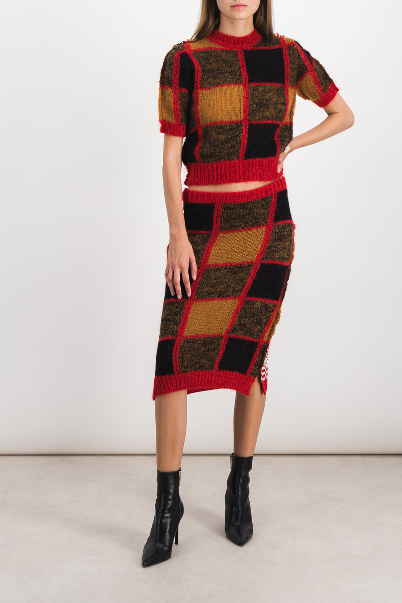 Marni - Cropped crewneck mohair-wool blend sweater