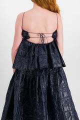 Bandeau top with bow straps